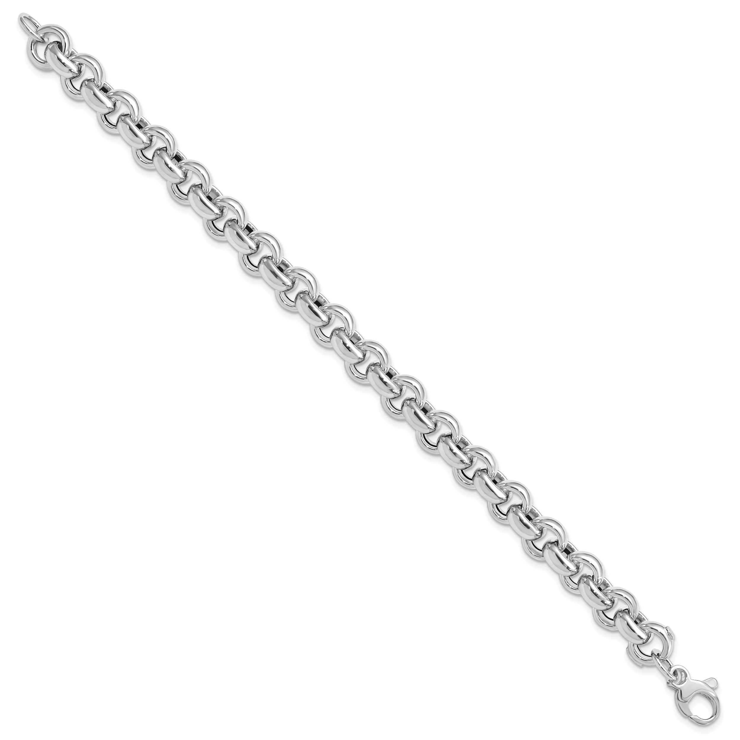 14k White Gold Polished Rolo Link Bracelet Secondary image