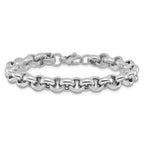 14k White Gold Polished Rolo Link Bracelet