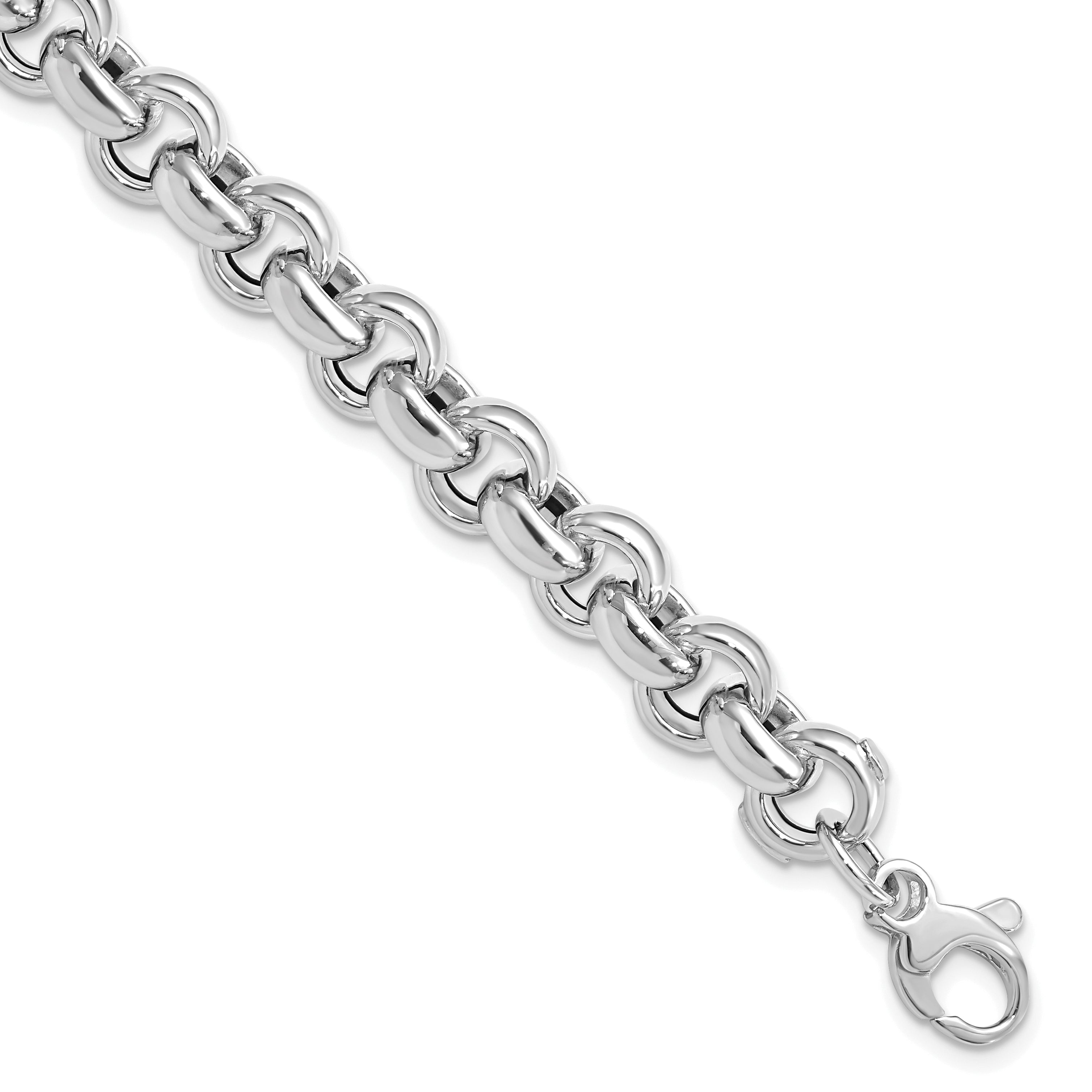 14k White Gold Polished Rolo Link Bracelet Main image