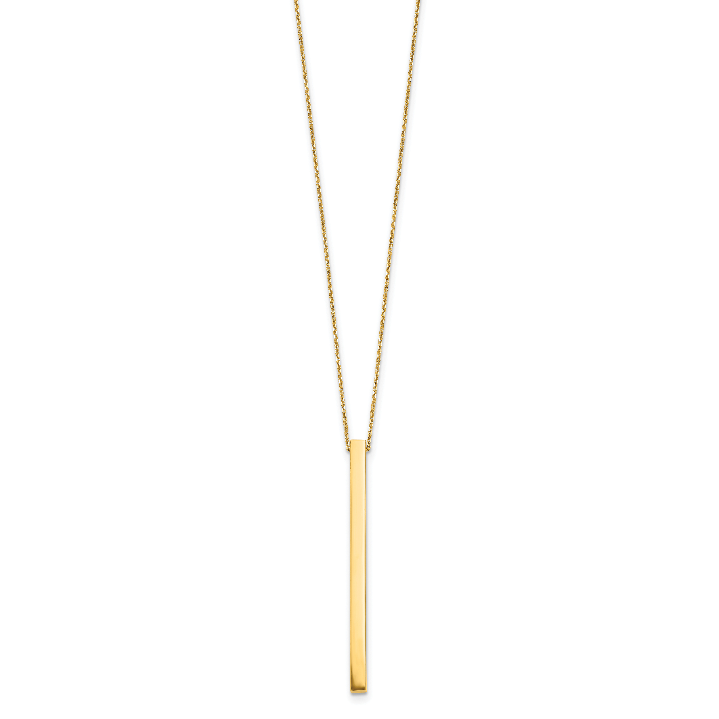 14K Polished Bar 2in ext. Necklace Secondary image