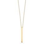 14K Polished Bar 2in ext. Necklace