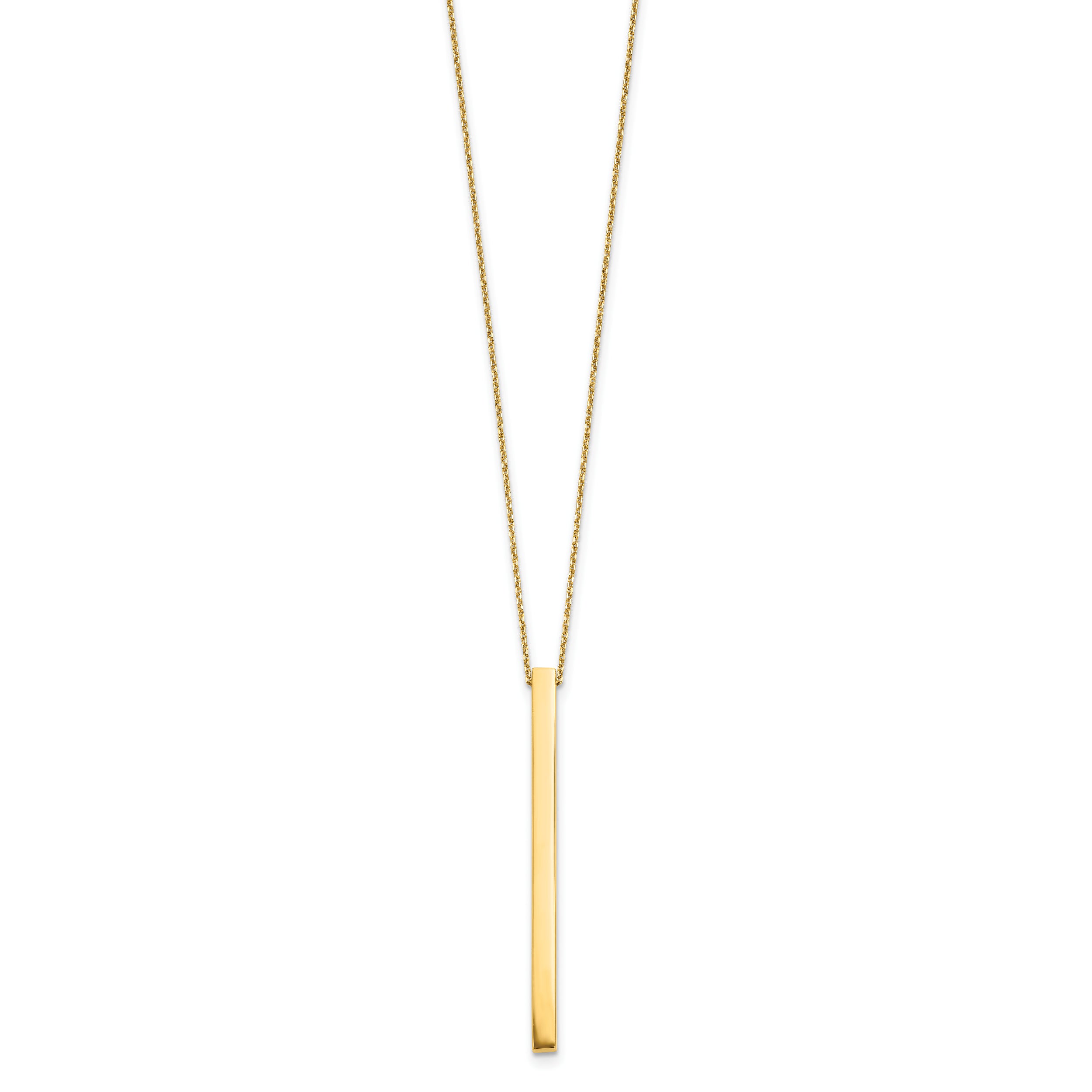 14K Polished Bar 2in ext. Necklace