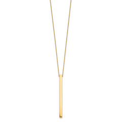 14K Polished Bar 2in ext. Necklace