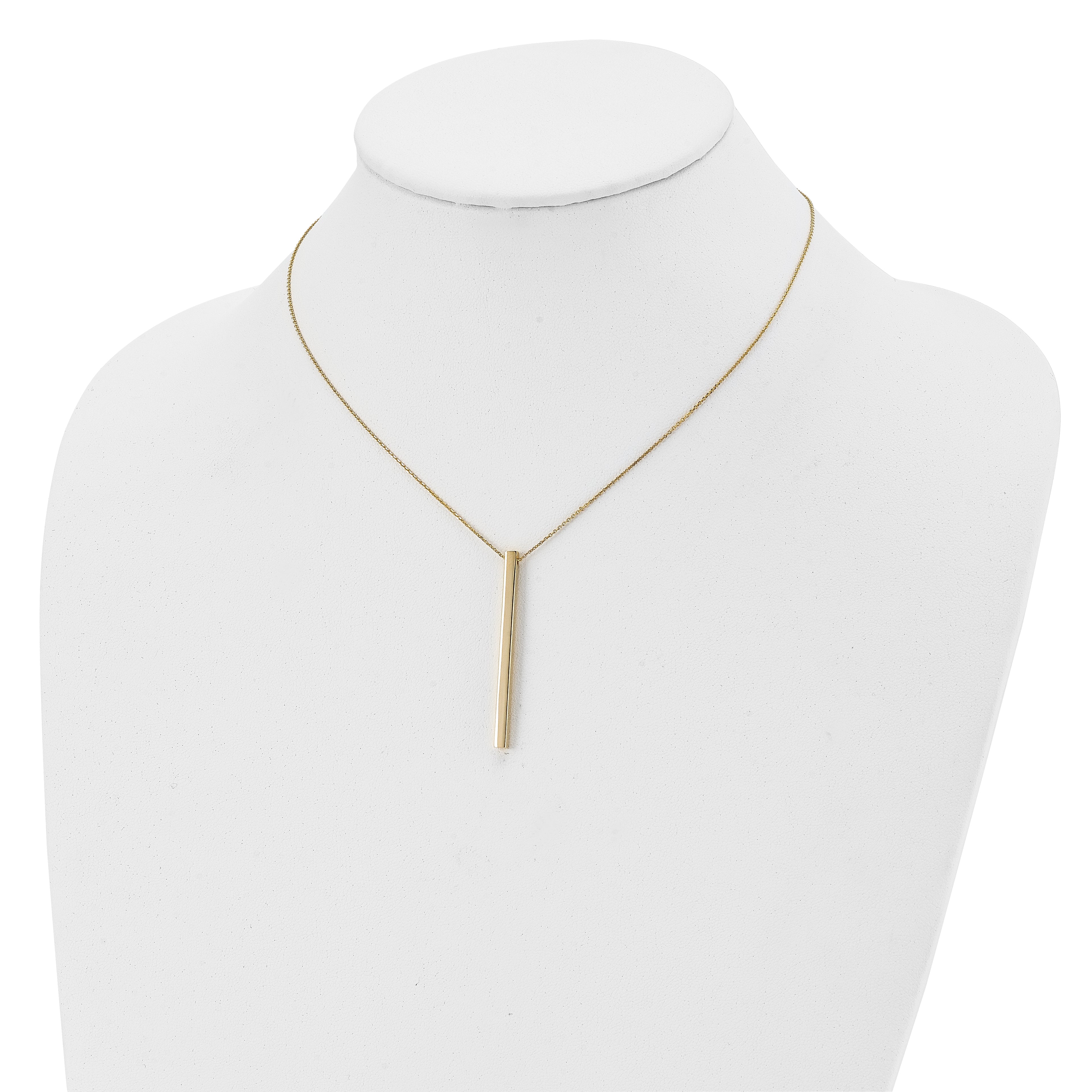 14K Polished Bar 2in ext. Necklace