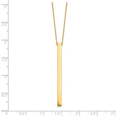14K Polished Bar 2in ext. Necklace