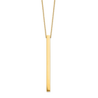 14K Polished Bar 2in ext. Necklace