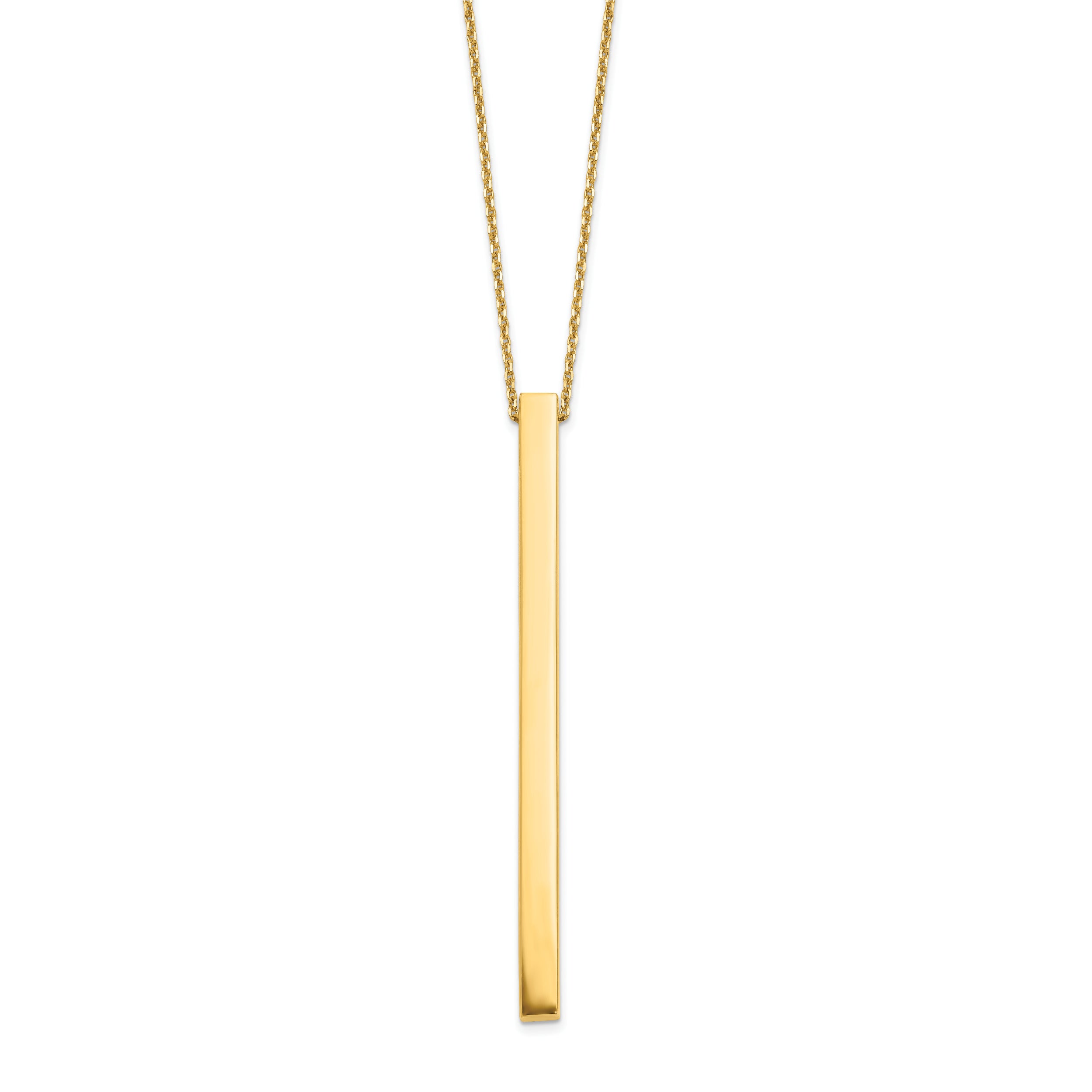 14K Polished Bar 2in ext. Necklace
