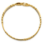 14K Two-tone Polished and Satin Men's Bracelet