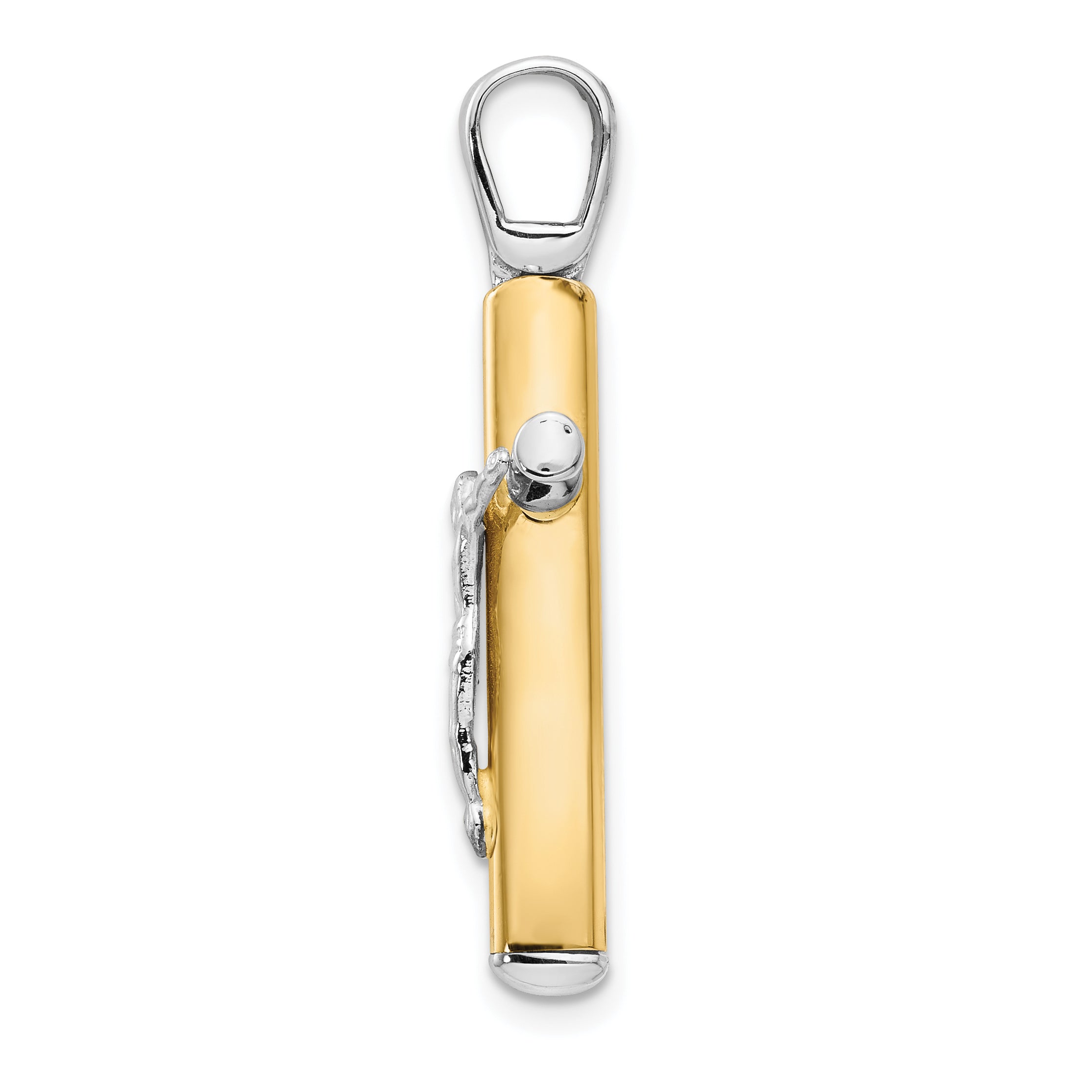 14K Two-tone Polished Crucifix Pendant Secondary image