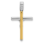 14K Two-tone Polished Crucifix Pendant