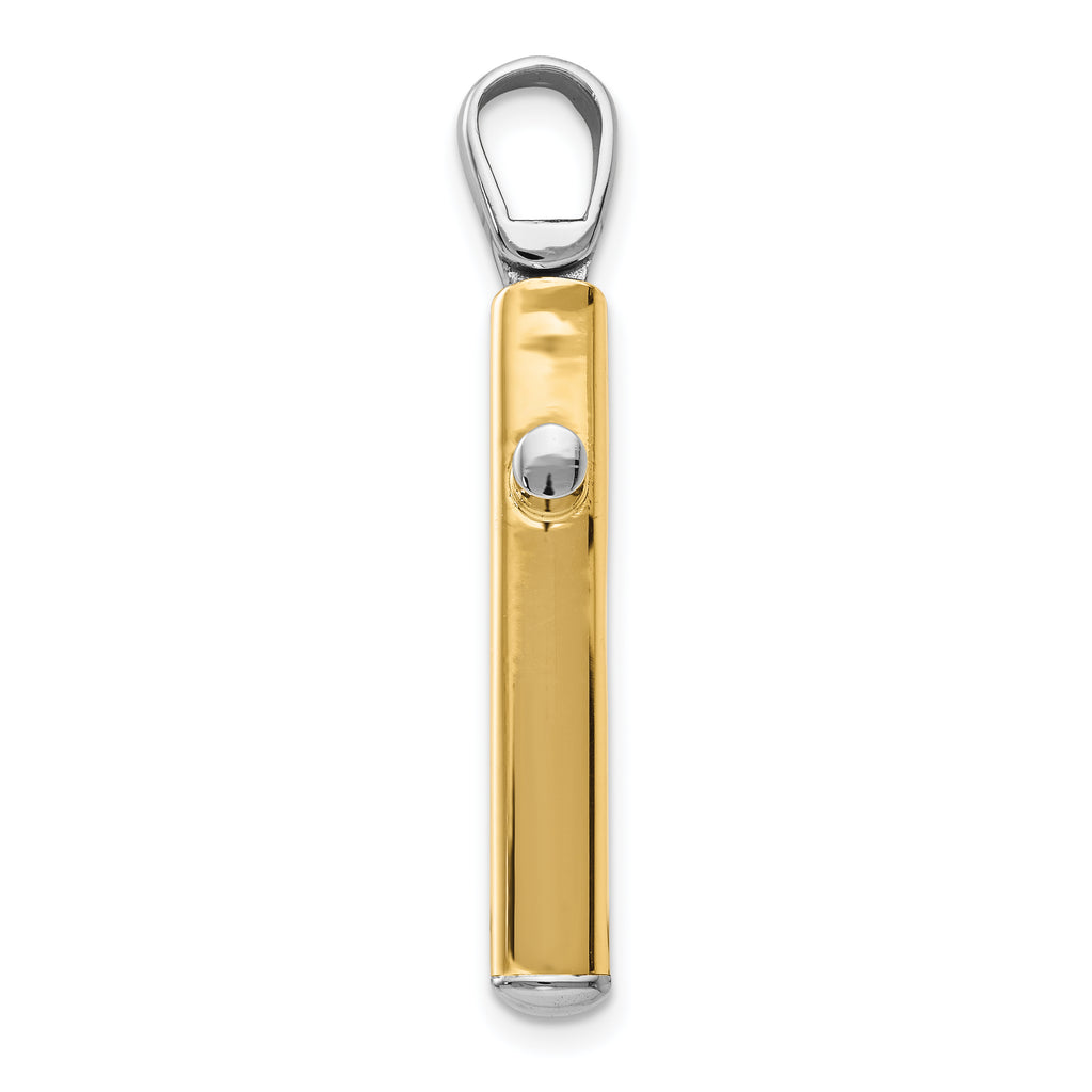 14K Two-tone Polished Cross Pendant