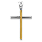 14K Two-tone Polished Cross Pendant