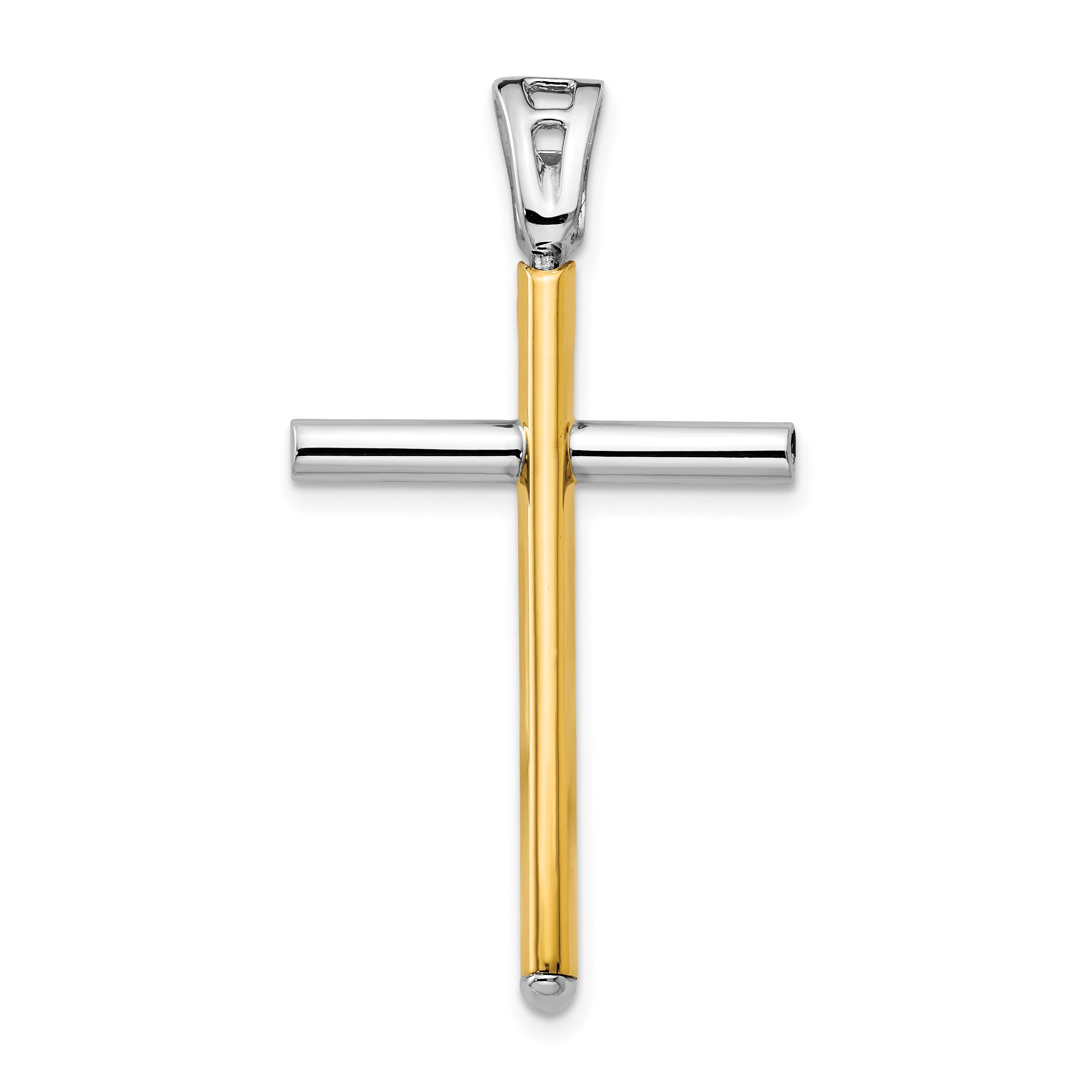 14K Two-tone Polished Cross Pendant Main image
