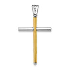 14K Two-tone Polished Cross Pendant