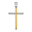 14K Two-tone Polished Cross Pendant