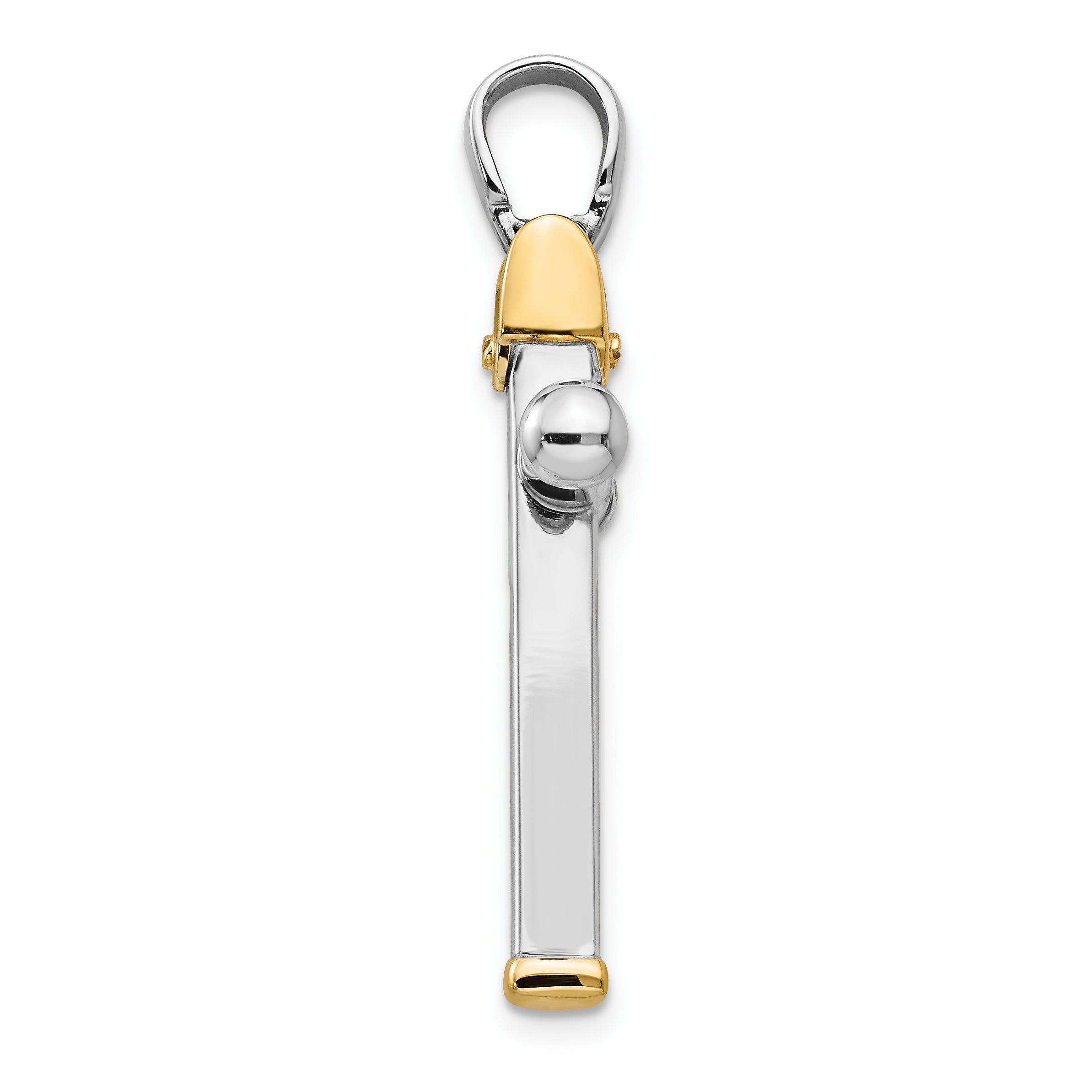 14K Two-tone Polished Cross Pendant