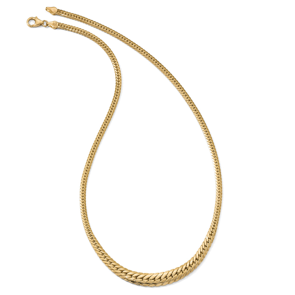 14K Polished Graduated Fancy Link Necklace