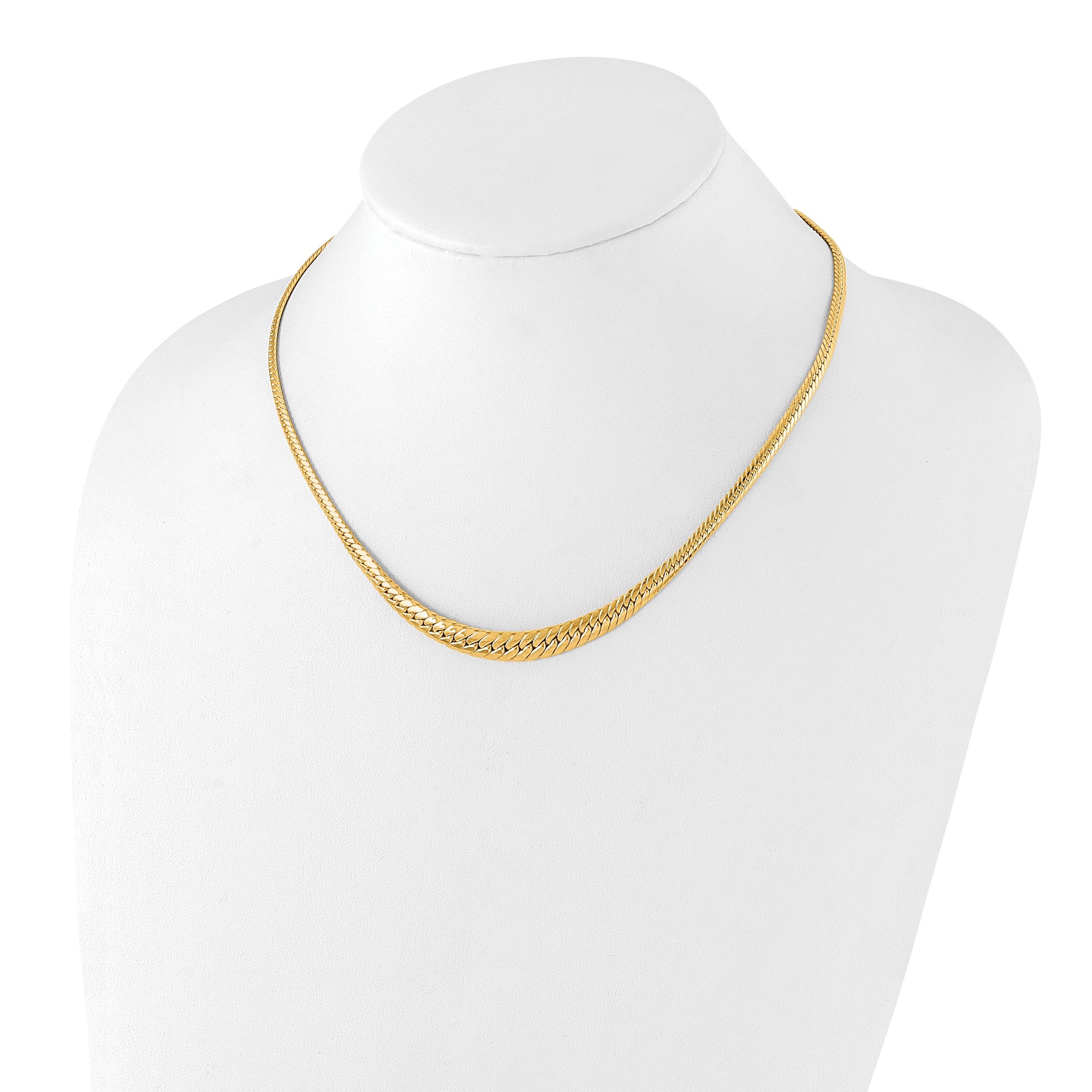 14K Polished Graduated Fancy Link Necklace