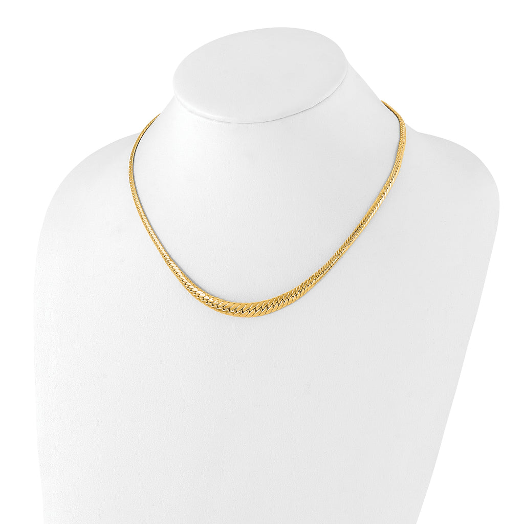 14K Polished Graduated Fancy Link Necklace