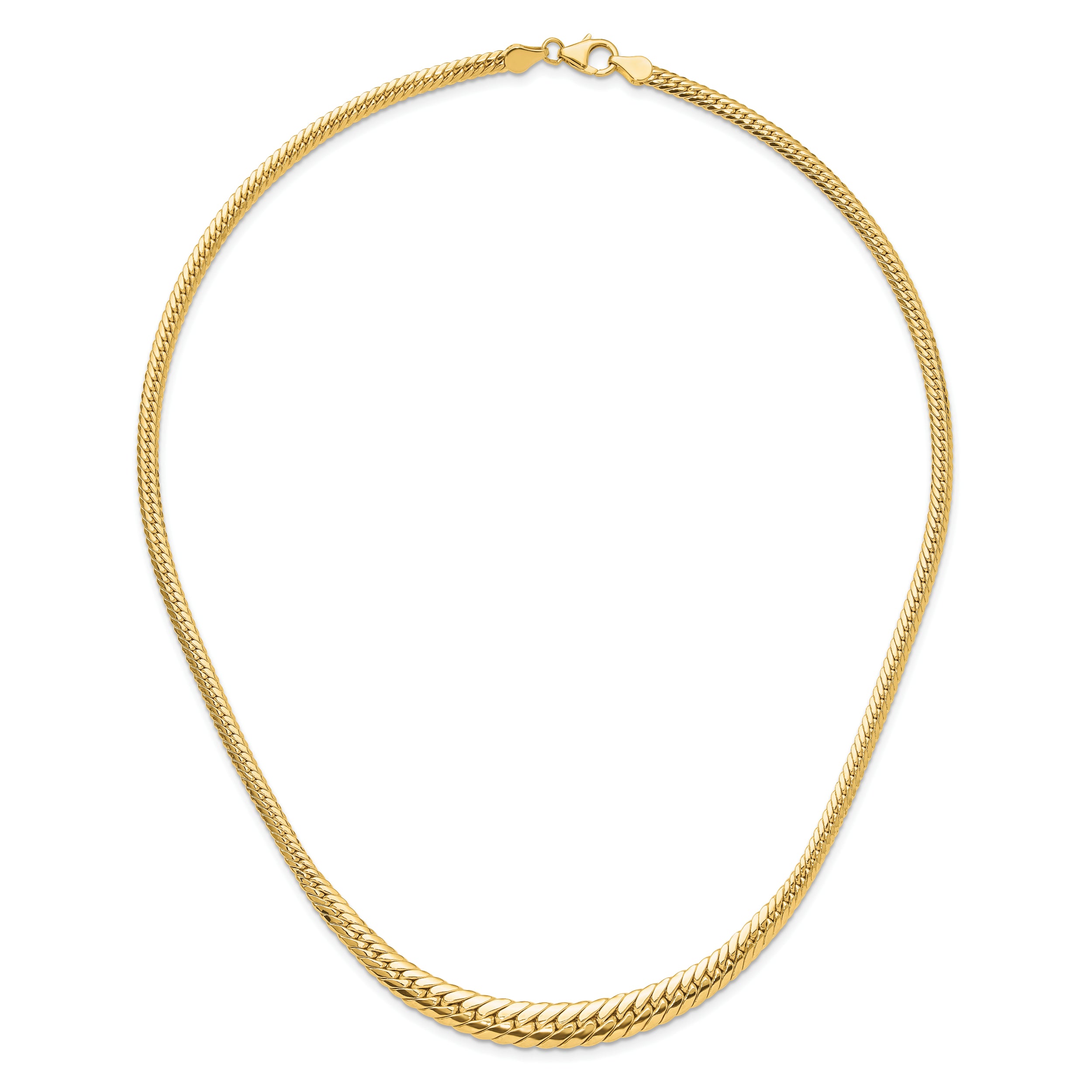 14K Polished Graduated Fancy Link Necklace