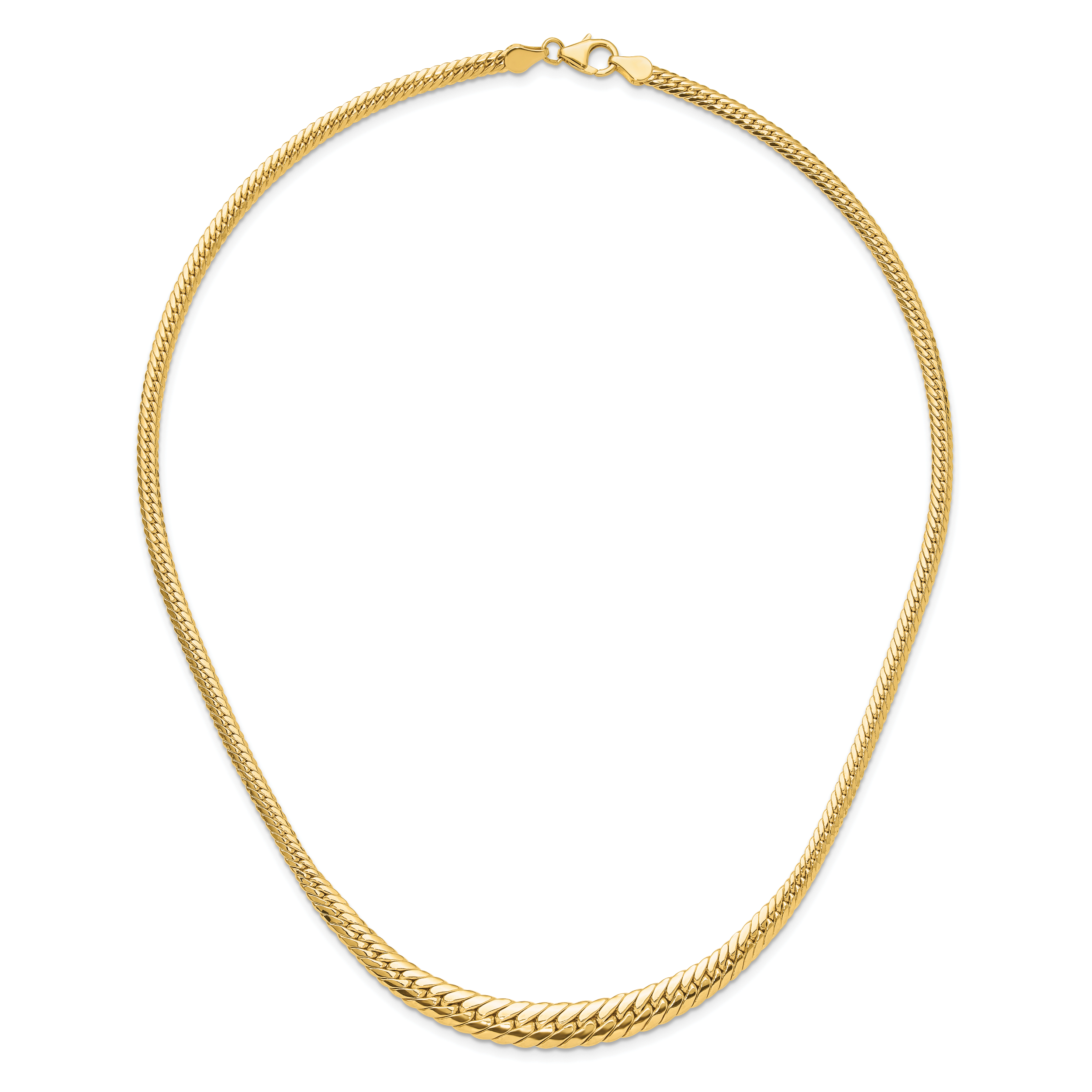 14K Polished Graduated Fancy Link Necklace