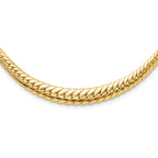 14K Polished Graduated Fancy Link Necklace