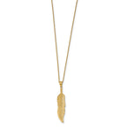 14K Feather Pendant