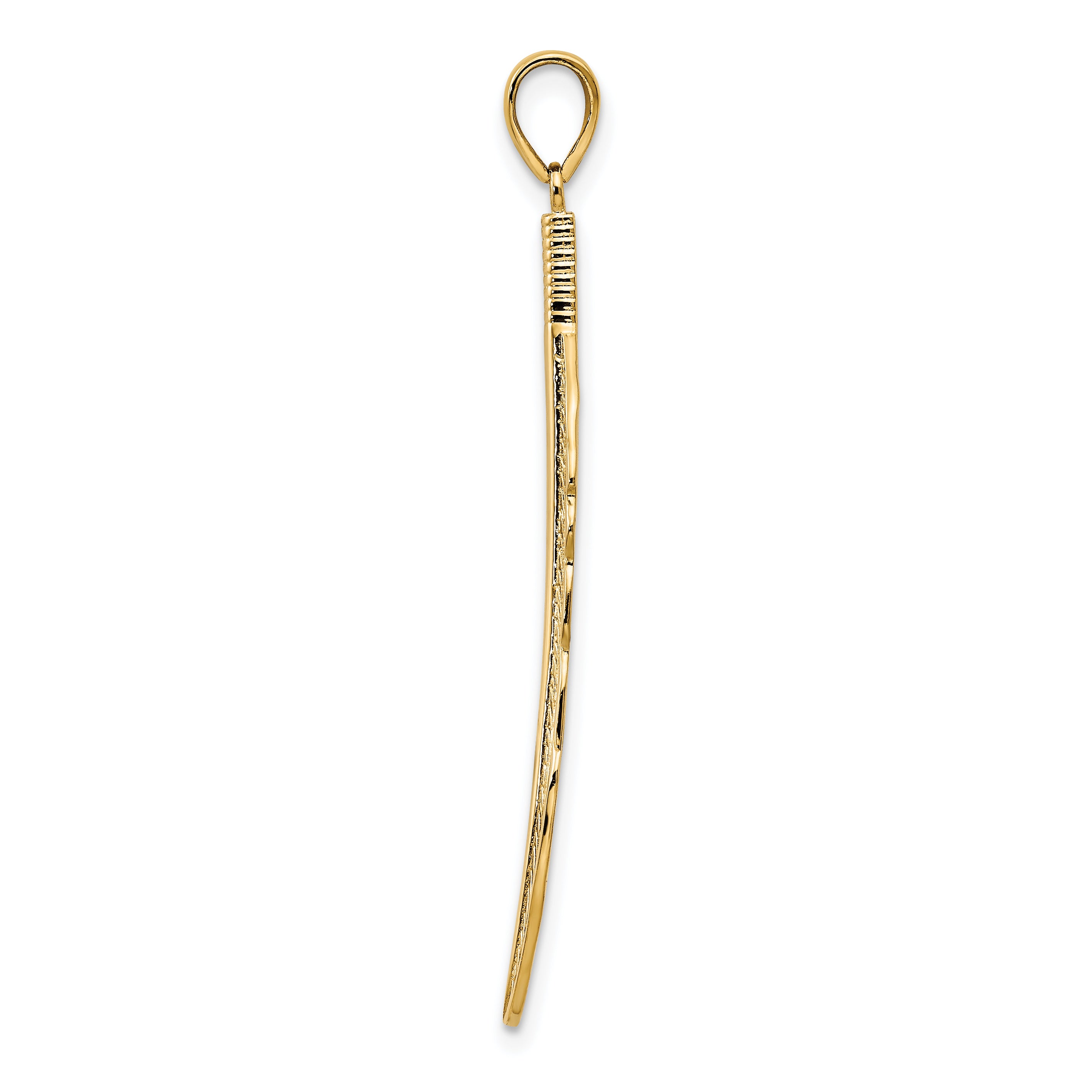 14K Feather Pendant Secondary image