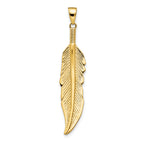 14K Feather Pendant