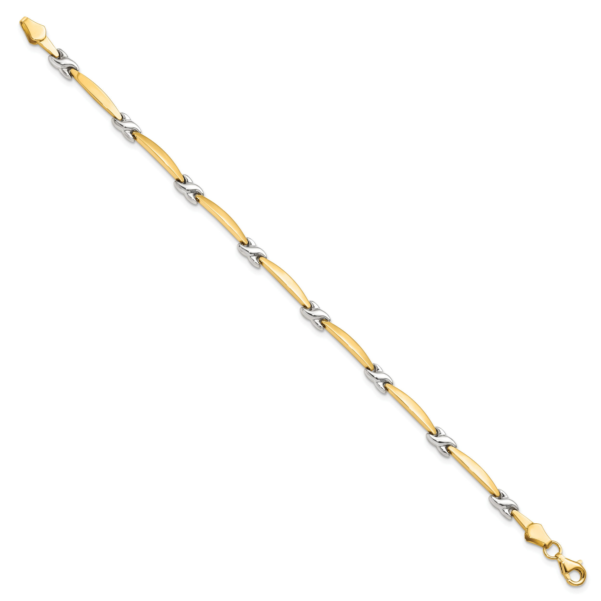 14K w/Rhodium D/C Fancy Bracelet Secondary image