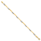 14K w/Rhodium D/C Fancy Bracelet