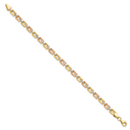 14K w/White and Rose Rhodium D/C Fancy Bracelet