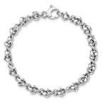 14K White Gold Polished Fancy Twisted Link Bracelet