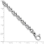 14K White Gold Polished Fancy Twisted Link Bracelet