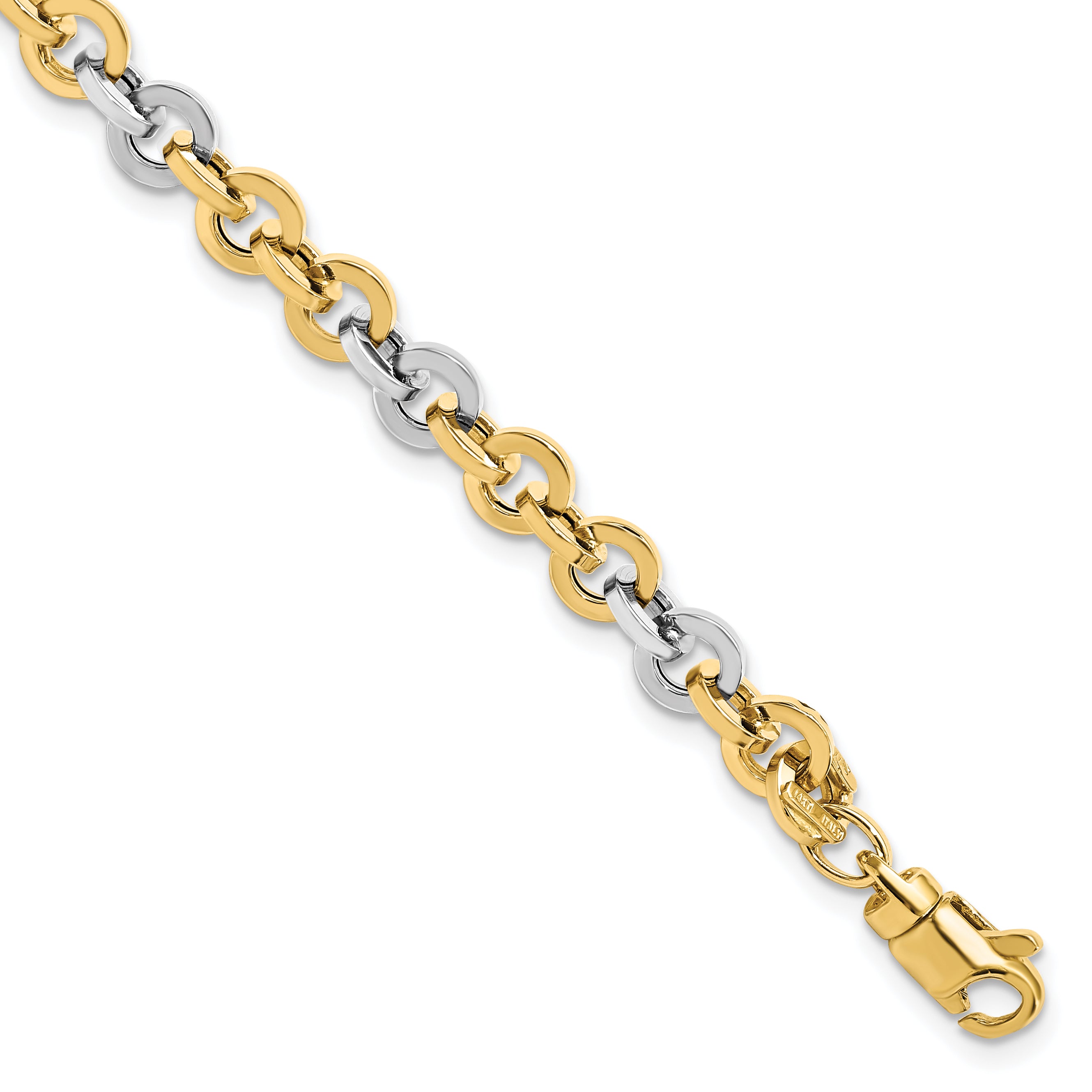14K Two-tone Polished Link Bracelet Main image