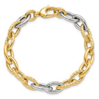 14K Two-tone Polished Fancy Link Bracelet