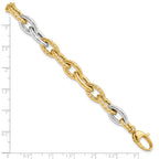 14K Two-tone Polished Fancy Link Bracelet