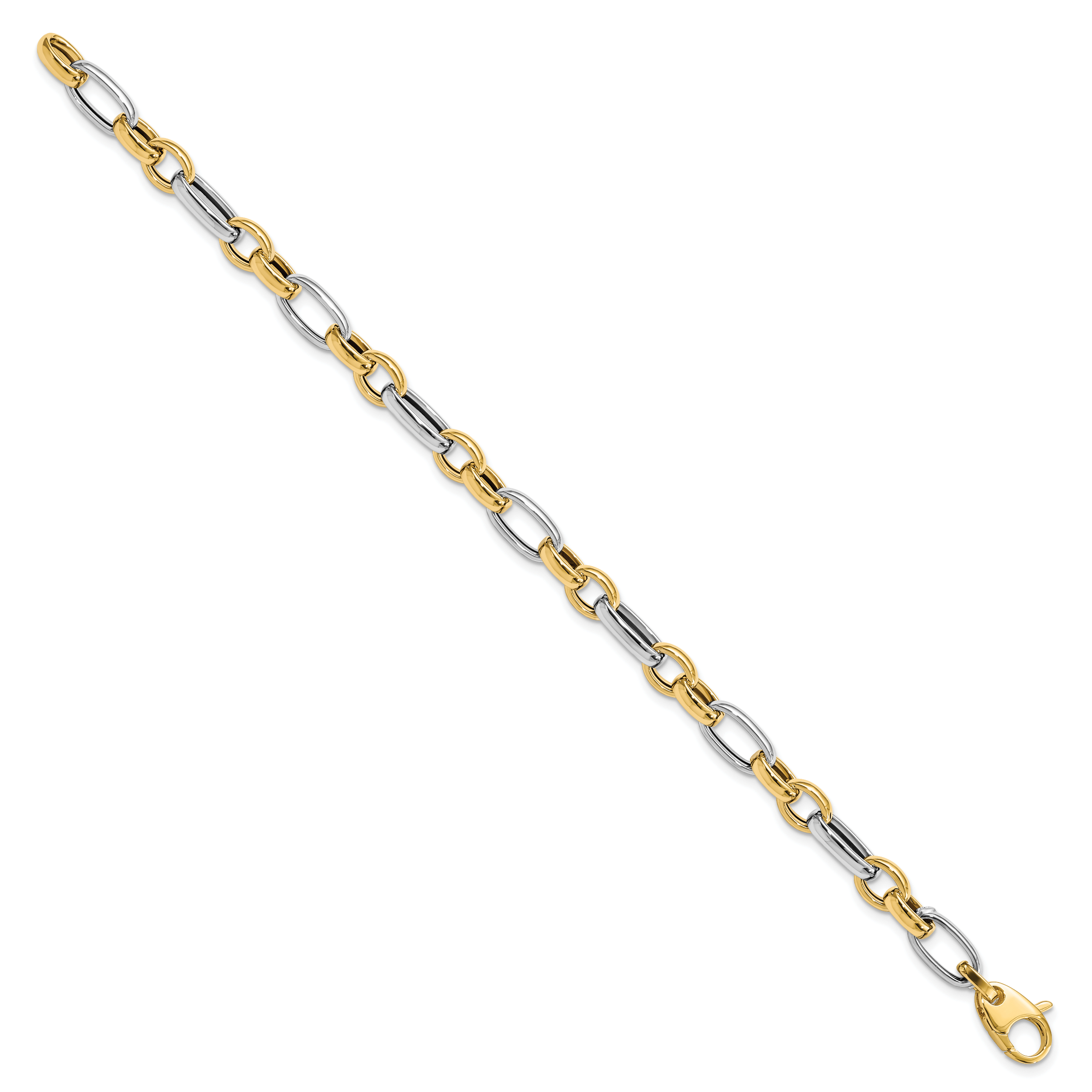 14K Two-tone Polished Fancy Link Bracelet Secondary image