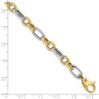 14K Two-tone Polished Fancy Link Bracelet