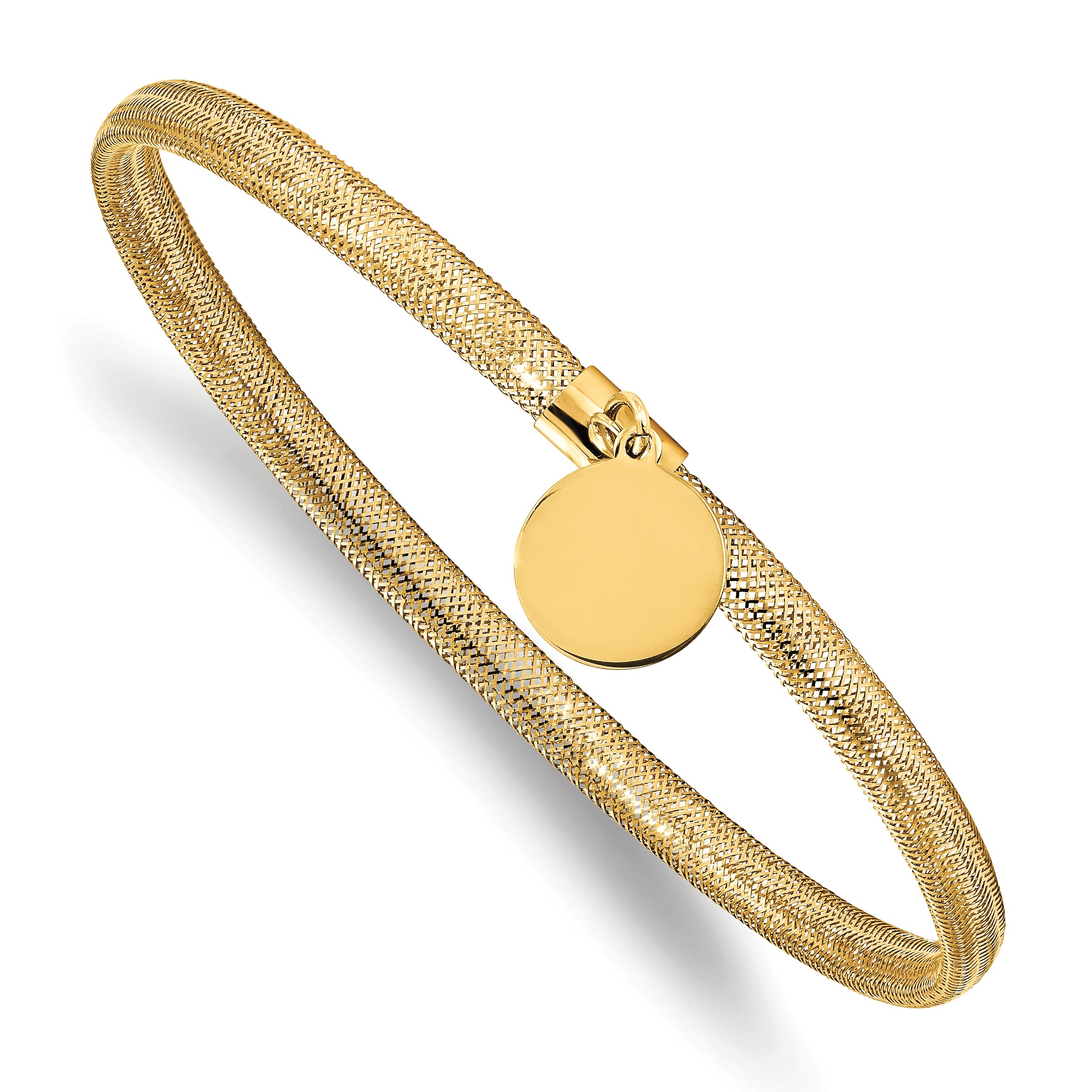 14K Stretch Mesh w/Dangle Charm Bracelet Secondary image
