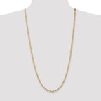 14K 30 inch 4mm Concave Open Figaro with Lobster Clasp Chain