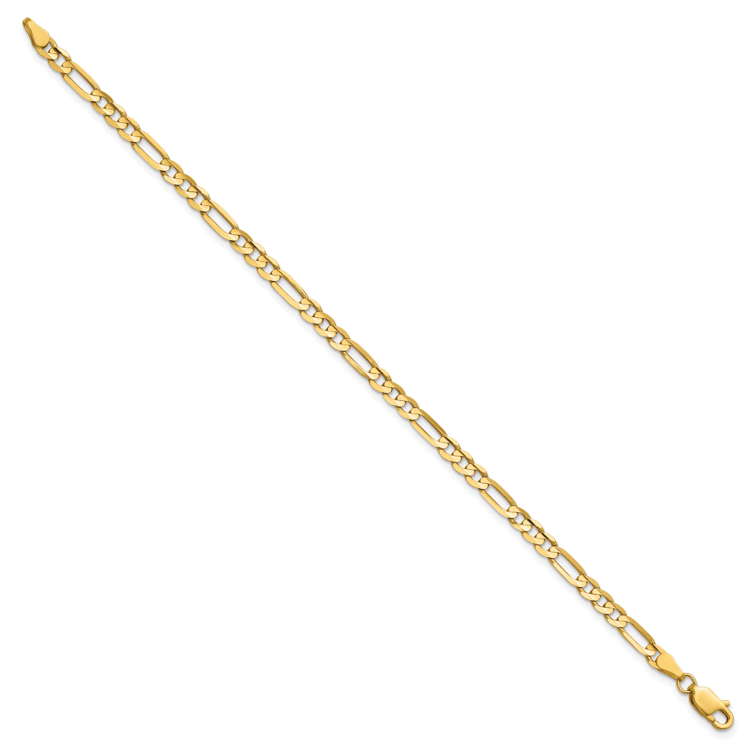 14k 4mm Concave Open Figaro Chain