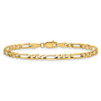 14K 8 inch 4mm Concave Open Figaro with Lobster Clasp Bracelet