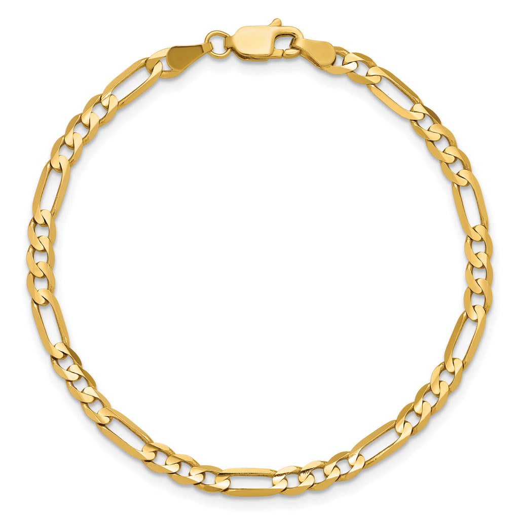 14k 4mm Concave Open Figaro Chain