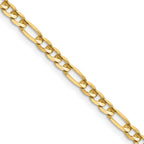 Concave Figaro Chain in 14K Yellow Gold, 4mm - Sophia Jewelers