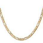 14K 30 inch 4.5mm Concave Open Figaro with Lobster Clasp Chain