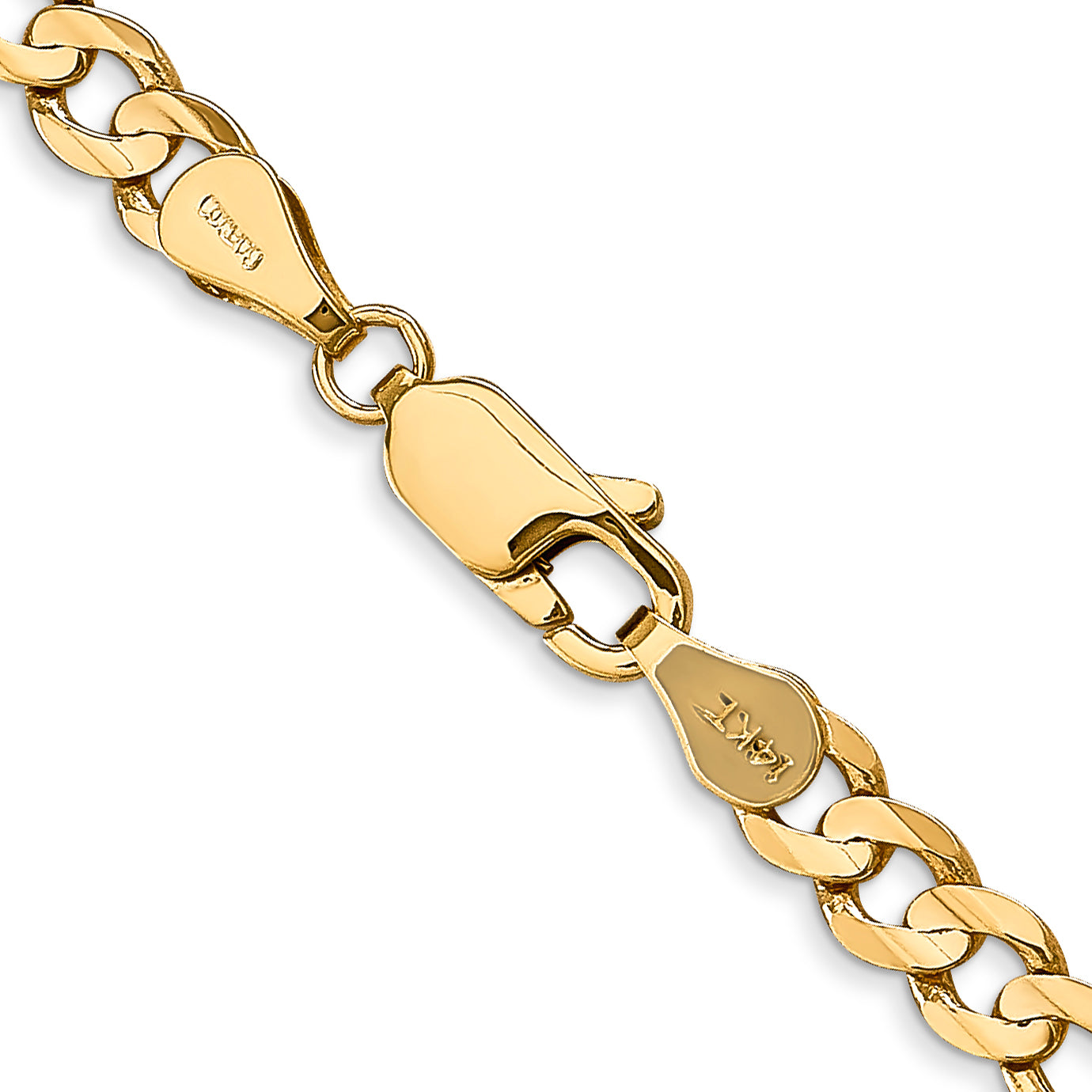 14K 30 inch 4.5mm Concave Open Figaro with Lobster Clasp Chain