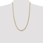 14K 26 inch 4.5mm Concave Open Figaro with Lobster Clasp Chain
