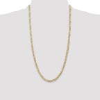 14K 28 inch 4.5mm Concave Open Figaro with Lobster Clasp Chain