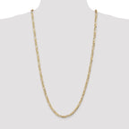 14K 30 inch 4.5mm Concave Open Figaro with Lobster Clasp Chain